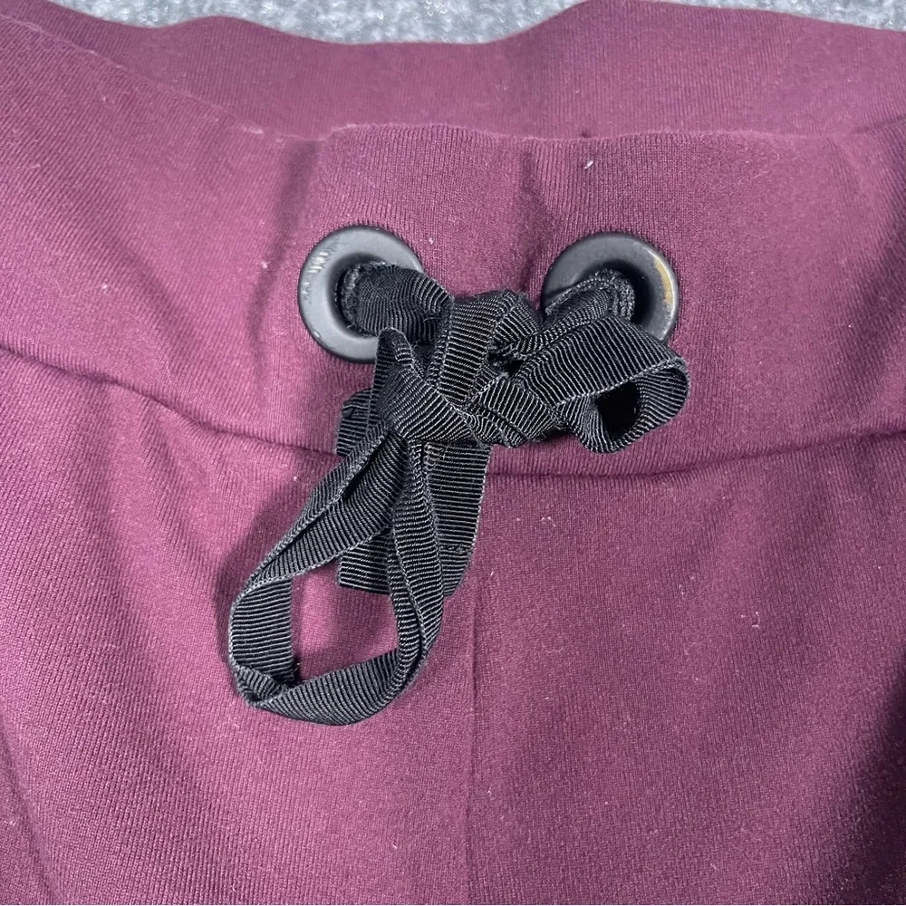 Athleta Womens Medium Burgundy Black Side Stripe Metro Track Jogger Pant Pull On - Picture 5 of 8